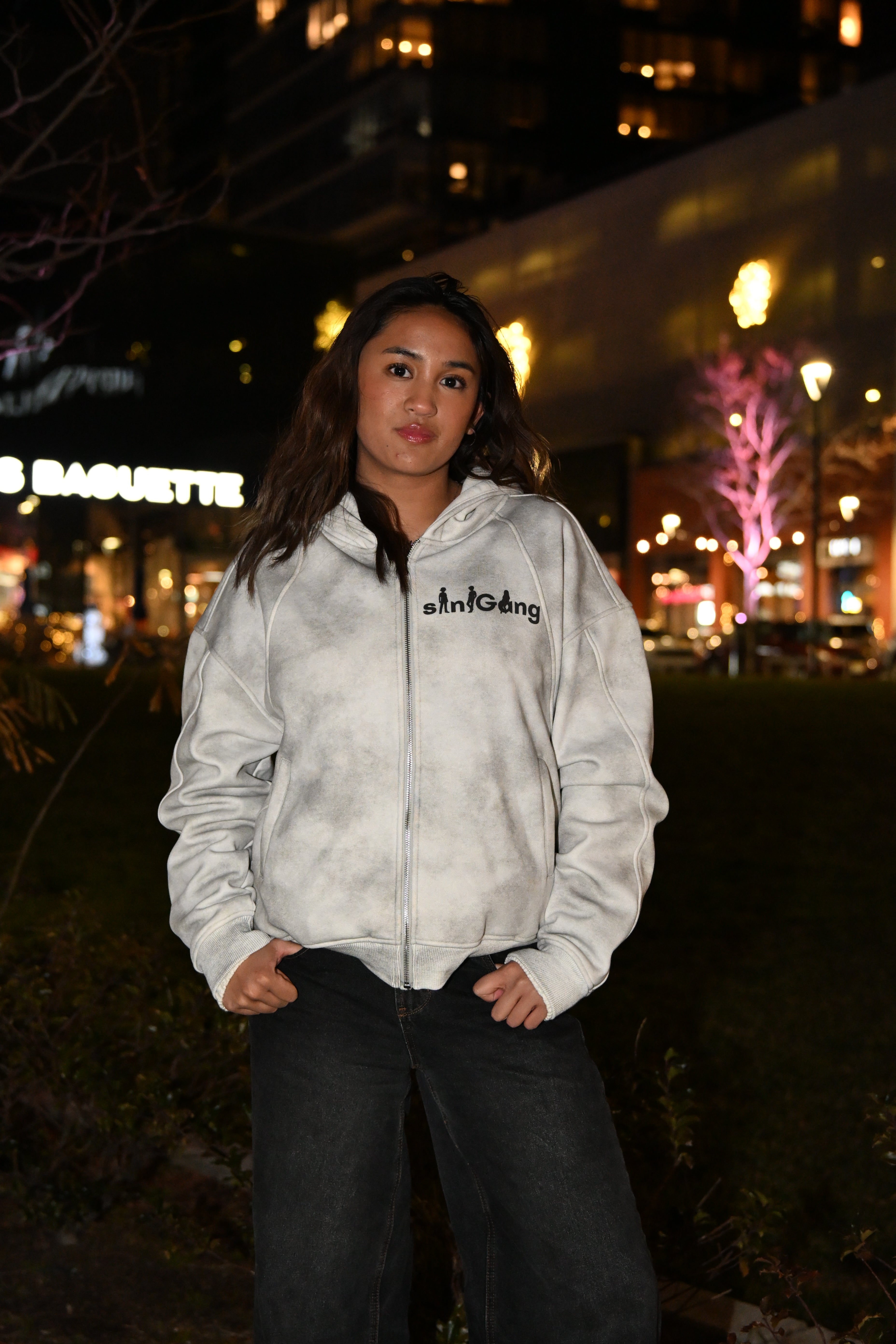 siniGang Dirty Wash Zip-Up Hoodie