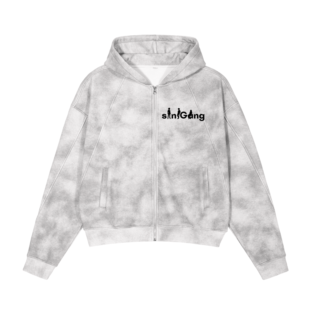 siniGang Dirty Wash Zip-Up Hoodie
